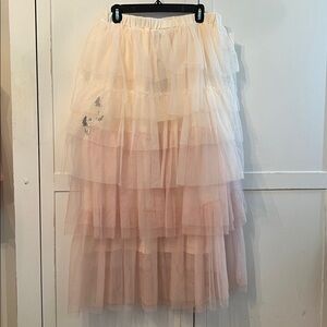 OFFICIAL WICKED Layered Tulle Skirt - Ombré Blush to Pink